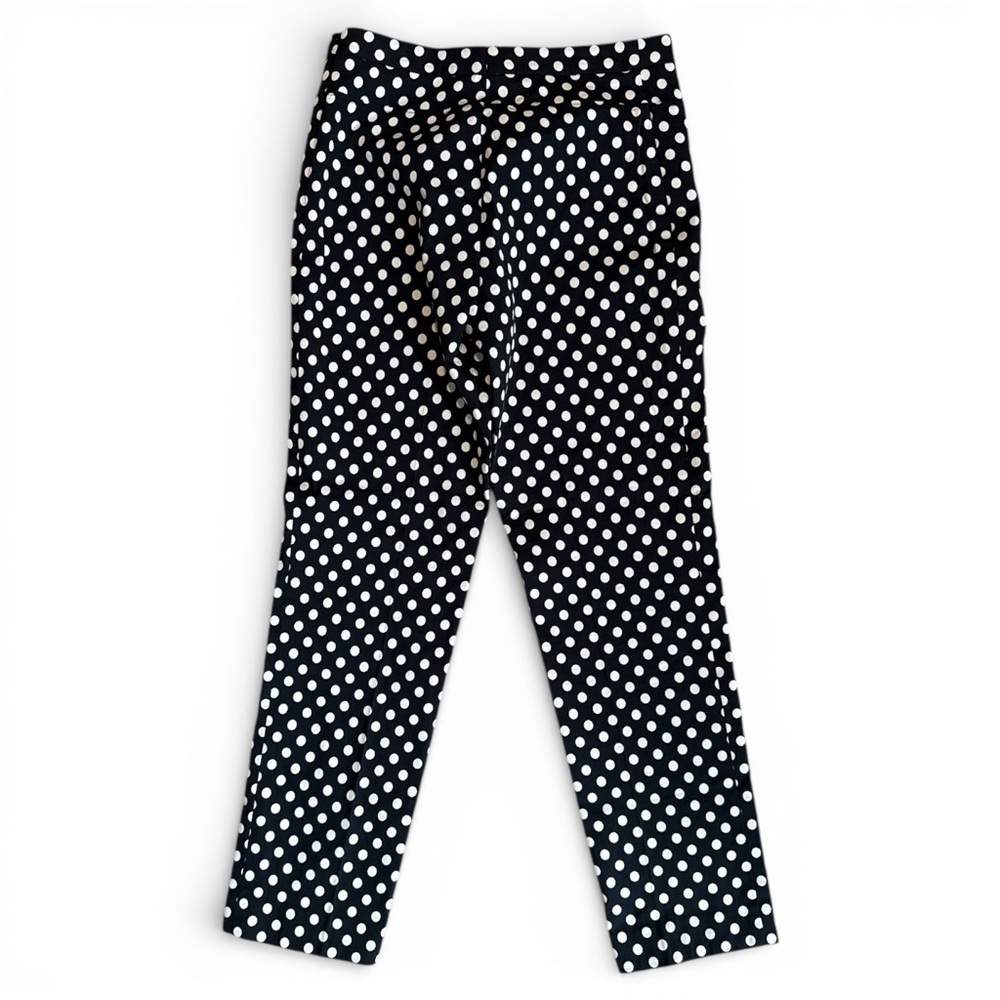 Akris Punto Franca Black/Ivory Polka Dot Techno Pants Size 6 - Picture 5 of 10